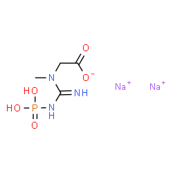 ChemSpider 2D Image | SARCOSINE, N-(PHOSPHONOAMIDINO)-, DISODIUM SALT | C4H9N3Na2O5P