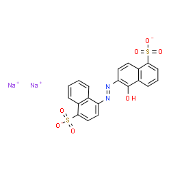 ChemSpider 2D Image | Disodium 5-hydroxy-6-((4-sulphonatonaphthyl)azo)naphthalenesulphonate | C20H12N2Na2O7S2