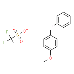 ChemSpider 2D Image | (4-Methoxyphenyl)(phenyl)iodonium trifluoromethanesulfonate | C14H12F3IO4S