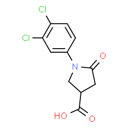 ChemSpider 2D Image | 1-(3,4-Dichlorophenyl)-2-oxopyrrolidine-4-carboxylic acid | C11H9Cl2NO3