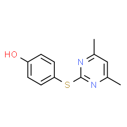ChemSpider 2D Image | 4-[(4,6-Dimethyl-2-pyrimidinyl)sulfanyl]phenol | C12H12N2OS