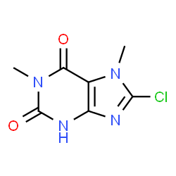 ChemSpider 2D Image | 8-Chloro-1,7-dimethyl-1H-purine-2,6(3H,7H)-dione | C7H7ClN4O2