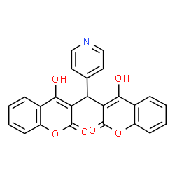 ChemSpider 2D Image | 3,3'-(4-Pyridinylmethylene)bis(4-hydroxy-2H-chromen-2-one) | C24H15NO6