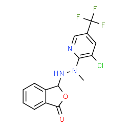 ChemSpider 2D Image | 3-{2-[3-Chloro-5-(trifluoromethyl)-2-pyridinyl]-2-methylhydrazino}-2-benzofuran-1(3H)-one | C15H11ClF3N3O2