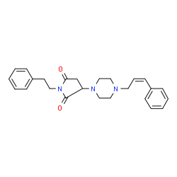 ChemSpider 2D Image | 1-(2-Phenylethyl)-3-{4-[(2Z)-3-phenyl-2-propen-1-yl]-1-piperazinyl}-2,5-pyrrolidinedione | C25H29N3O2