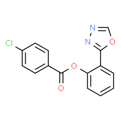 ChemSpider 2D Image | 2-(1,3,4-Oxadiazol-2-yl)phenyl 4-chlorobenzoate | C15H9ClN2O3