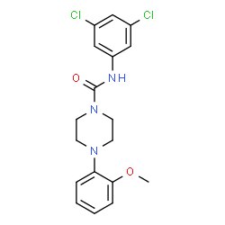 ChemSpider 2D Image | N-(3,5-Dichlorophenyl)-4-(2-methoxyphenyl)-1-piperazinecarboxamide | C18H19Cl2N3O2