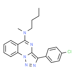 ChemSpider 2D Image | N-Butyl-3-(4-chlorophenyl)-N-methyl[1,2,3]triazolo[1,5-a]quinazolin-5-amine | C20H20ClN5
