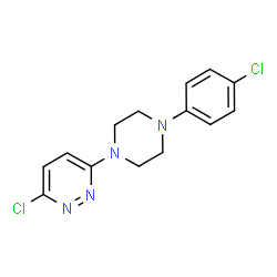 ChemSpider 2D Image | 3-Chloro-6-[4-(4-chlorophenyl)-1-piperazinyl]pyridazine | C14H14Cl2N4