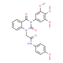 ChemSpider 2D Image | 2-[2,4-Dioxo-3-(3,4,5-trimethoxyphenyl)-3,4-dihydro-1(2H)-quinazolinyl]-N-(4-methoxyphenyl)acetamide | C26H25N3O7