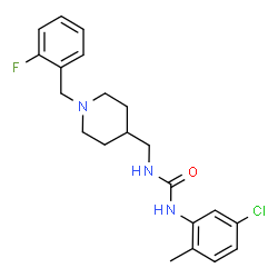 ChemSpider 2D Image | 1-(5-Chloro-2-methylphenyl)-3-{[1-(2-fluorobenzyl)-4-piperidinyl]methyl}urea | C21H25ClFN3O