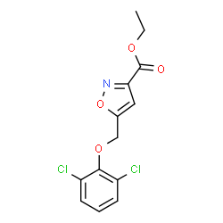 ChemSpider 2D Image | ethyl 5-[(2,6-dichlorophenoxy)methyl]-3-isoxazolecarboxylate | C13H11Cl2NO4