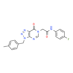 ChemSpider 2D Image | N-(4-Fluorophenyl)-2-[3-(4-methylbenzyl)-7-oxo-3,7-dihydro-6H-[1,2,3]triazolo[4,5-d]pyrimidin-6-yl]acetamide | C20H17FN6O2