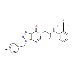 ChemSpider 2D Image | 2-[3-(4-Methylbenzyl)-7-oxo-3,7-dihydro-6H-[1,2,3]triazolo[4,5-d]pyrimidin-6-yl]-N-[2-(trifluoromethyl)phenyl]acetamide | C21H17F3N6O2