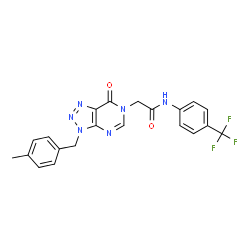 ChemSpider 2D Image | 2-[3-(4-Methylbenzyl)-7-oxo-3,7-dihydro-6H-[1,2,3]triazolo[4,5-d]pyrimidin-6-yl]-N-[4-(trifluoromethyl)phenyl]acetamide | C21H17F3N6O2