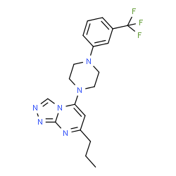 ChemSpider 2D Image | 7-Propyl-5-{4-[3-(trifluoromethyl)phenyl]-1-piperazinyl}[1,2,4]triazolo[4,3-a]pyrimidine | C19H21F3N6