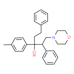 ChemSpider 2D Image | 3-(4-Methylphenyl)-1-(4-morpholinyl)-2,5-diphenyl-3-pentanol | C28H33NO2