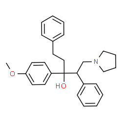 ChemSpider 2D Image | 3-(4-Methoxyphenyl)-2,5-diphenyl-1-(1-pyrrolidinyl)-3-pentanol | C28H33NO2