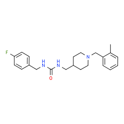 ChemSpider 2D Image | 1-(4-Fluorobenzyl)-3-{[1-(2-methylbenzyl)-4-piperidinyl]methyl}urea | C22H28FN3O