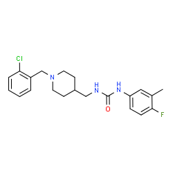 ChemSpider 2D Image | 1-{[1-(2-Chlorobenzyl)-4-piperidinyl]methyl}-3-(4-fluoro-3-methylphenyl)urea | C21H25ClFN3O