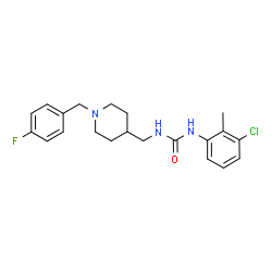 ChemSpider 2D Image | 1-(3-Chloro-2-methylphenyl)-3-{[1-(4-fluorobenzyl)-4-piperidinyl]methyl}urea | C21H25ClFN3O