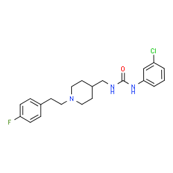 ChemSpider 2D Image | 1-(3-Chlorophenyl)-3-({1-[2-(4-fluorophenyl)ethyl]-4-piperidinyl}methyl)urea | C21H25ClFN3O