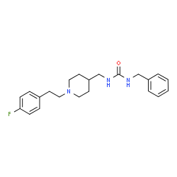 ChemSpider 2D Image | 1-Benzyl-3-({1-[2-(4-fluorophenyl)ethyl]-4-piperidinyl}methyl)urea | C22H28FN3O