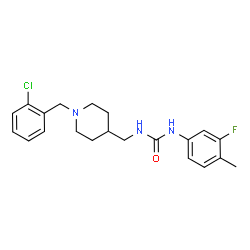 ChemSpider 2D Image | 1-{[1-(2-Chlorobenzyl)-4-piperidinyl]methyl}-3-(3-fluoro-4-methylphenyl)urea | C21H25ClFN3O