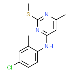 ChemSpider 2D Image | N-(4-Chloro-2-methylphenyl)-6-methyl-2-(methylsulfanyl)-4-pyrimidinamine | C13H14ClN3S
