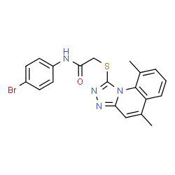 ChemSpider 2D Image | N-(4-Bromophenyl)-2-[(5,9-dimethyl[1,2,4]triazolo[4,3-a]quinolin-1-yl)sulfanyl]acetamide | C20H17BrN4OS