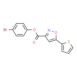 ChemSpider 2D Image | 4-Bromophenyl 5-(2-thienyl)-1,2-oxazole-3-carboxylate | C14H8BrNO3S