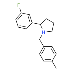 ChemSpider 2D Image | 2-(3-Fluorophenyl)-1-(4-methylbenzyl)pyrrolidine | C18H20FN