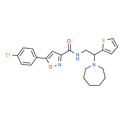 ChemSpider 2D Image | N-[2-(1-Azepanyl)-2-(2-thienyl)ethyl]-5-(4-chlorophenyl)-1,2-oxazole-3-carboxamide | C22H24ClN3O2S