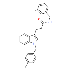 ChemSpider 2D Image | N-(3-Bromobenzyl)-3-[1-(4-methylbenzyl)-1H-indol-3-yl]propanamide | C26H25BrN2O