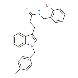 ChemSpider 2D Image | N-(2-Bromobenzyl)-3-[1-(4-methylbenzyl)-1H-indol-3-yl]propanamide | C26H25BrN2O