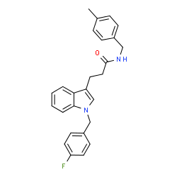 ChemSpider 2D Image | 3-[1-(4-Fluorobenzyl)-1H-indol-3-yl]-N-(4-methylbenzyl)propanamide | C26H25FN2O