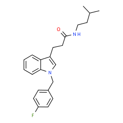 ChemSpider 2D Image | 3-[1-(4-Fluorobenzyl)-1H-indol-3-yl]-N-(3-methylbutyl)propanamide | C23H27FN2O