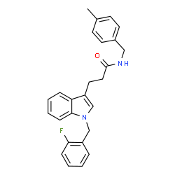 ChemSpider 2D Image | 3-[1-(2-Fluorobenzyl)-1H-indol-3-yl]-N-(4-methylbenzyl)propanamide | C26H25FN2O