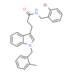 ChemSpider 2D Image | N-(2-Bromobenzyl)-3-[1-(2-methylbenzyl)-1H-indol-3-yl]propanamide | C26H25BrN2O