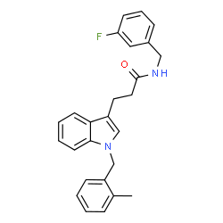 ChemSpider 2D Image | N-(3-Fluorobenzyl)-3-[1-(2-methylbenzyl)-1H-indol-3-yl]propanamide | C26H25FN2O