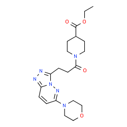 ChemSpider 2D Image | Ethyl 1-{3-[6-(4-morpholinyl)[1,2,4]triazolo[4,3-b]pyridazin-3-yl]propanoyl}-4-piperidinecarboxylate | C20H28N6O4