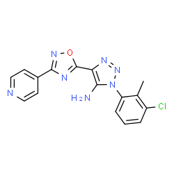 ChemSpider 2D Image | 1-(3-Chloro-2-methylphenyl)-4-[3-(4-pyridinyl)-1,2,4-oxadiazol-5-yl]-1H-1,2,3-triazol-5-amine | C16H12ClN7O