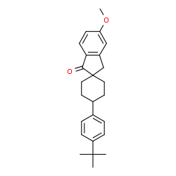 ChemSpider 2D Image | 5'-Methoxy-4-[4-(2-methyl-2-propanyl)phenyl]spiro[cyclohexane-1,2'-inden]-1'(3'H)-one | C25H30O2