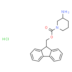 ChemSpider 2D Image | 3-Amino-1-N-Fmoc-piperidine HCl | C20H23ClN2O2