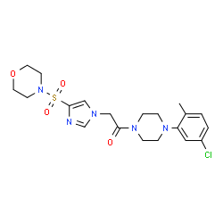 ChemSpider 2D Image | 1-[4-(5-Chloro-2-methylphenyl)-1-piperazinyl]-2-[4-(4-morpholinylsulfonyl)-1H-imidazol-1-yl]ethanone | C20H26ClN5O4S