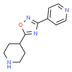 ChemSpider 2D Image | 4-(5-Piperidin-4-yl-1,2,4-oxadiazol-3-yl)pyridine | C12H14N4O