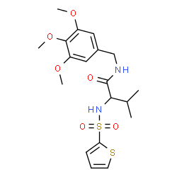 ChemSpider 2D Image | N~2~-(2-Thienylsulfonyl)-N-(3,4,5-trimethoxybenzyl)valinamide | C19H26N2O6S2