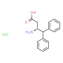 ChemSpider 2D Image | (3R)-3-Amino-4,4-diphenylbutanoic acid hydrochloride (1:1) | C16H18ClNO2