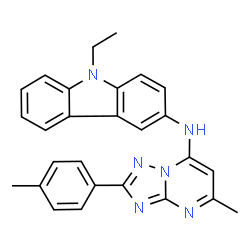 ChemSpider 2D Image | 9-Ethyl-N-[5-methyl-2-(4-methylphenyl)[1,2,4]triazolo[1,5-a]pyrimidin-7-yl]-9H-carbazol-3-amine | C27H24N6