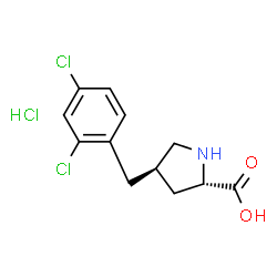 ChemSpider 2D Image | (4R)-4-(2,4-Dichlorobenzyl)-L-proline hydrochloride (1:1) | C12H14Cl3NO2